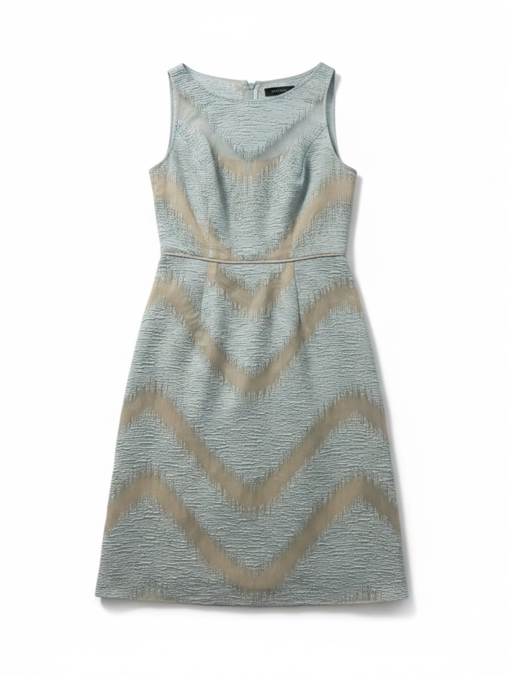 Adrianna Papell Fit Flare Dress Womens 2 Blue Beaded Organza Party